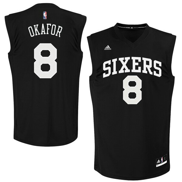 Camiseta Jahlil Okafor 8 Philadelphia 76ers adidas Negro Hombre